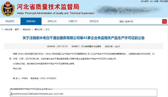 �ӱ�ʡ�ʼ��ע��41����ҵʳƷ��ز�Ʒ��������֤